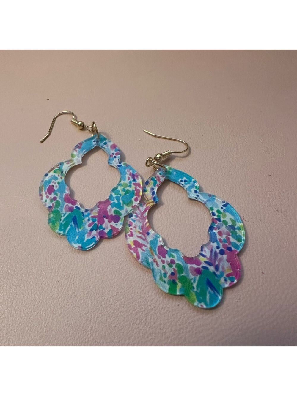 Colorful Floral Drop Earrings - Picture 1 of 2